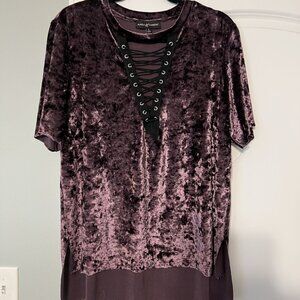 Almost Famous Purple Velvet Top - Size Large